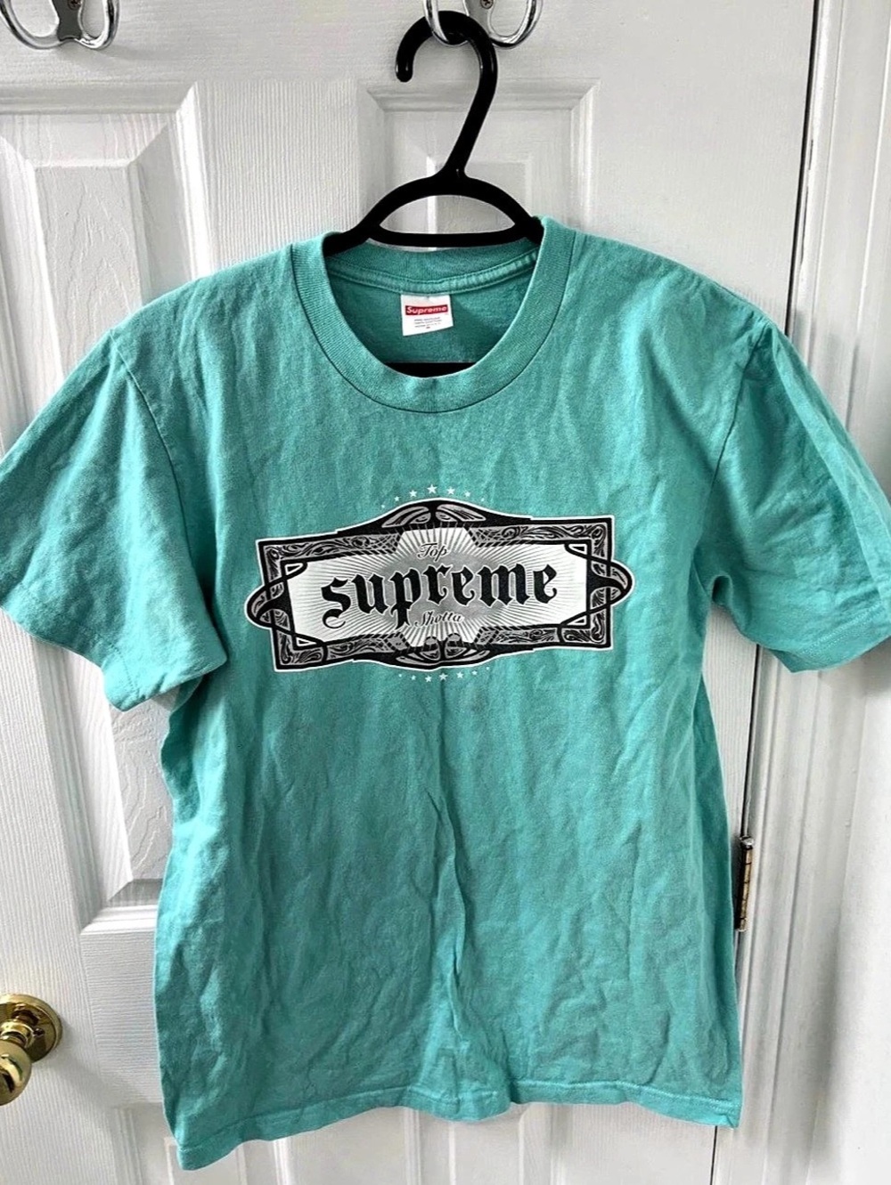 Supreme Top Shotta Tee Teal SS22, Size Small, Brand New - Picture 2 of 5